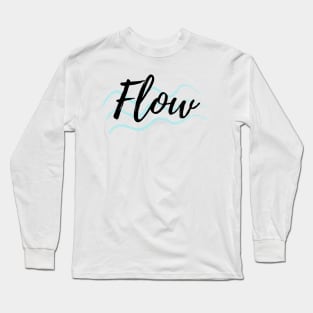 Flow with light blue wave design Long Sleeve T-Shirt